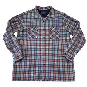 Pendleton Board Shirt Jac Mens XL Long Wool Flannel Plaid Camp Loop Workshirt